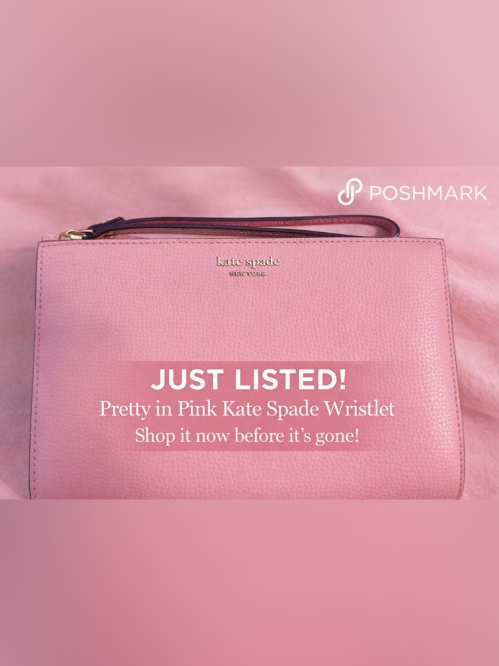 Kate Spade Pink Wristlet — Like New!